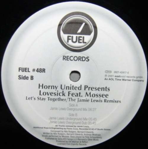 Cover Horny United Presents Lovesick Feat. Mossee - Let's Stay Together / The Jamie Lewis Remixes (12) Schallplatten Ankauf