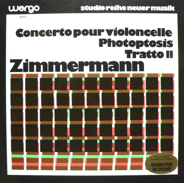 Cover Zimmermann* - Concerto Pour Violoncelle / Photoptosis / Tratto II (LP) Schallplatten Ankauf