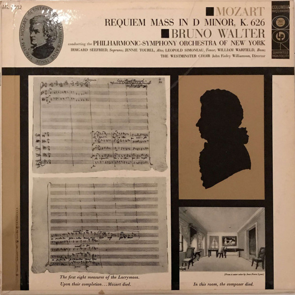 Cover Bruno Walter Conducting The Philharmonic-Symphony Orchestra Of New York, Mozart*, The Westminster Choir* - Requiem Mass In D Minor, K. 626 (LP, Mono) Schallplatten Ankauf