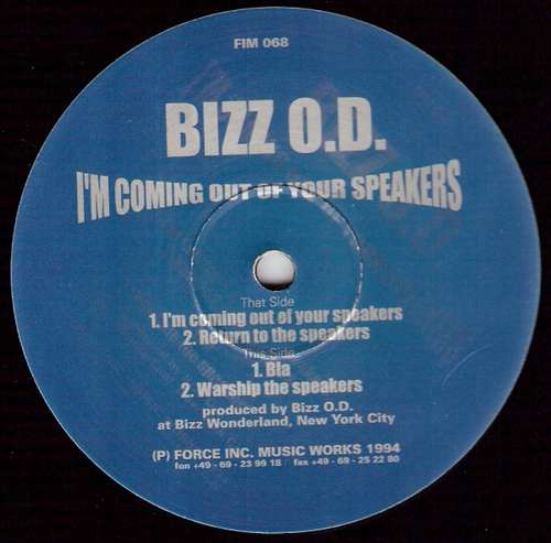 Cover Bizz O.D. - I'm Coming Out Of Your Speakers (12) Schallplatten Ankauf