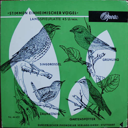 Cover No Artist - Stimmen Einheimischer Vögel (7, Mono, Club, RE) Schallplatten Ankauf