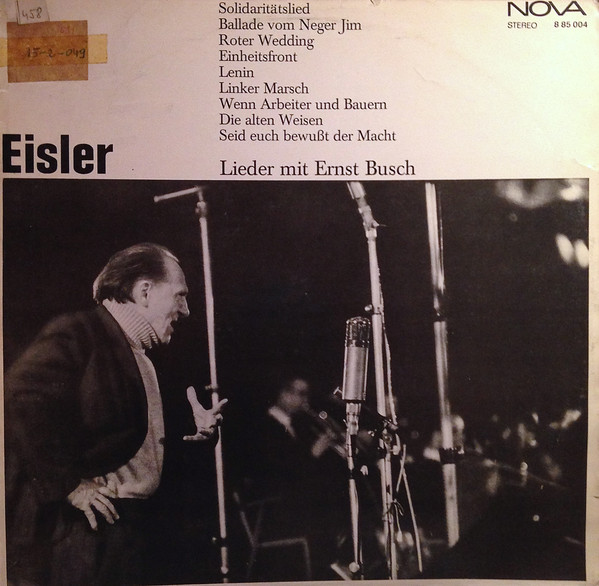 Cover Eisler* - Lieder Mit Ernst Busch (LP, RP) Schallplatten Ankauf
