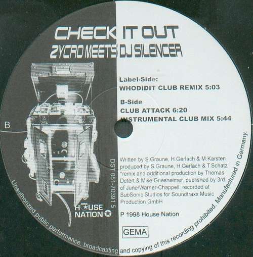 Cover Zycro Meets DJ Silencer - Check It Out (12) Schallplatten Ankauf