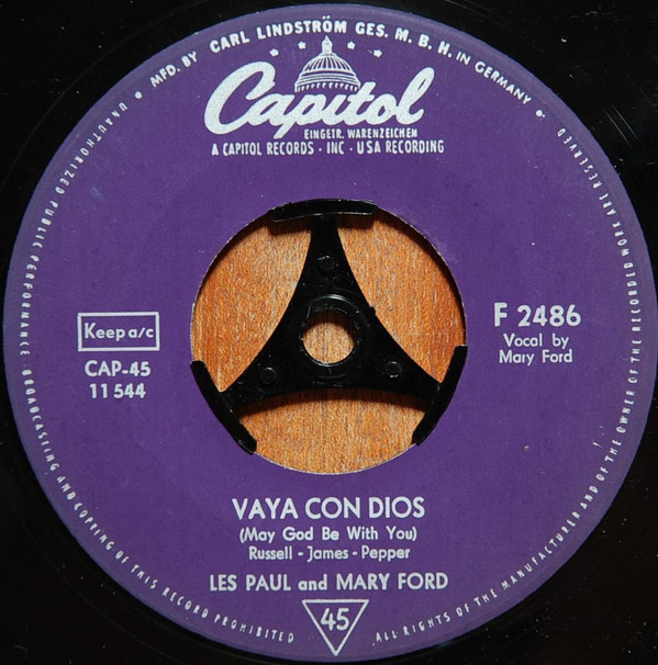 Cover Les Paul And Mary Ford* - Vaya Con Dios (7, RE) Schallplatten Ankauf
