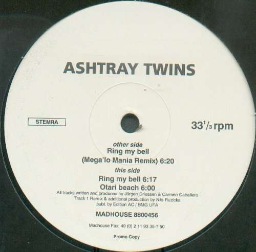 Cover Ashtray Twins - Ring My Bell (12, Promo) Schallplatten Ankauf