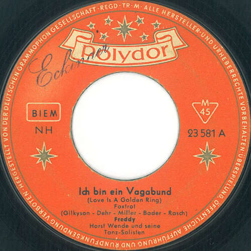 Cover Freddy* - Ich Bin Ein Vagabund / Sabrina (7, Single, 5 w) Schallplatten Ankauf