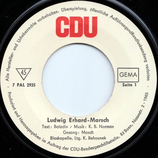 Cover Mandt* - Ludwig Erhard-Marsch (7) Schallplatten Ankauf