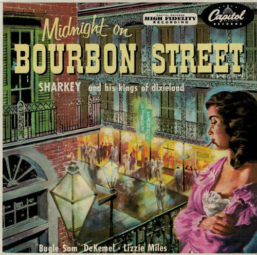 Cover Sharkey And His Kings Of Dixieland - Midnight On Bourbon Street (2x7, Gat) Schallplatten Ankauf
