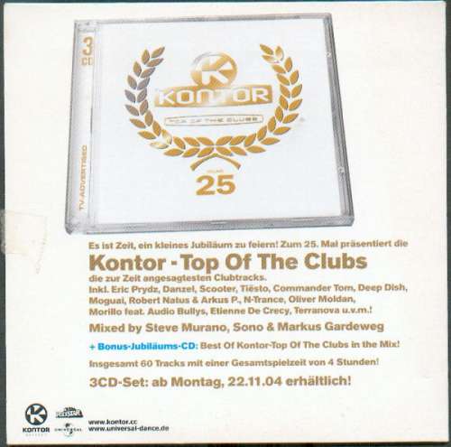 Cover Various - Kontor - Top Of The Clubs - Clubtour (CD, Comp, Mixed, Promo) Schallplatten Ankauf