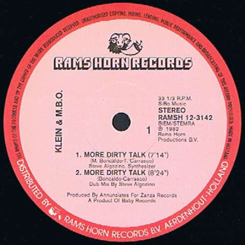 Cover Klein & M.B.O. - More Dirty Talk (12, Single) Schallplatten Ankauf