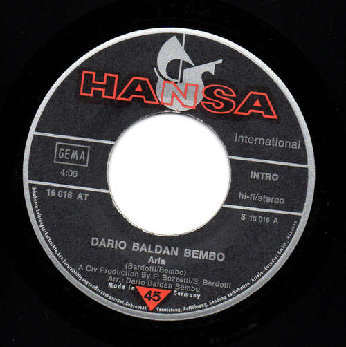 Cover Dario Baldan Bembo - Aria (7, Single) Schallplatten Ankauf