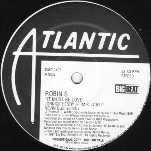 Cover Robin S. - It Must Be Love (2x12, Promo) Schallplatten Ankauf