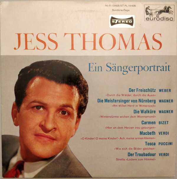 Cover Jess Thomas - Ein Sängerportrait (10, Comp, Club) Schallplatten Ankauf
