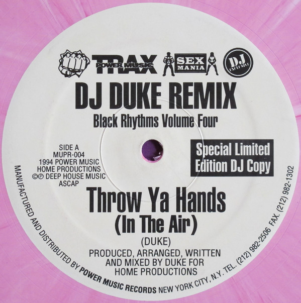 Cover Black Rhythms - Throw Ya Hands (In The Air) (12, Ltd, S/Edition, Pin) Schallplatten Ankauf