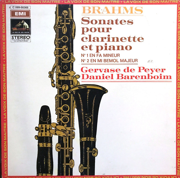 Cover Brahms* - Gervase de Peyer, Daniel Barenboim - Sonates Pour Clarinette Et Piano N° 1 En Fa Mineur, N° 2 En Mi Bémol Majeur  (LP) Schallplatten Ankauf