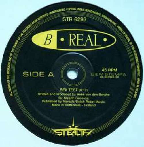 Cover B Real - Sex Test (12) Schallplatten Ankauf
