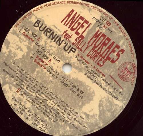 Cover Angel Moraes Featuring Sally Cortes - Burnin' Up (12) Schallplatten Ankauf
