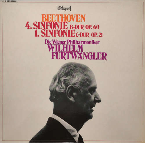 Cover Beethoven*, Wilhelm Furtwängler, Wiener Philharmoniker - 4. Sinfonie B-Dur Op. 60, 1. Sinfonie C-Dur Op. 21 (LP, Wid) Schallplatten Ankauf