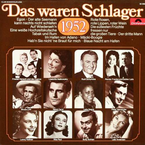 Cover Various - Das Waren Schlager 1952 (LP, Comp, Club) Schallplatten Ankauf