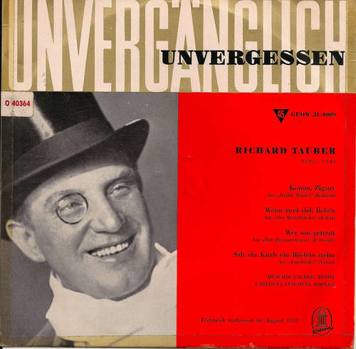 Cover Richard Tauber - Richard Tauber Singt: (7, EP, Mono) Schallplatten Ankauf