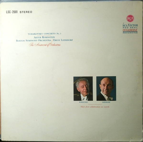 Cover Pyotr Ilyich Tchaikovsky, Boston Symphony Orchestra, Arthur Rubinstein, Erich Leinsdorf - Tchaikovsky Concerto No. 1 (LP, Album) Schallplatten Ankauf