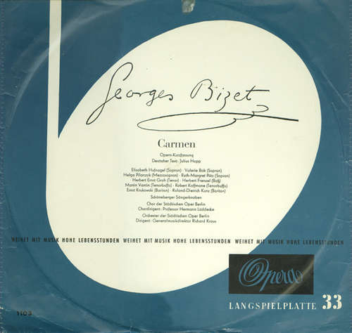 Cover Georges Bizet - Das Orchester Der Städtischen Oper Berlin*, Richard Kraus - Carmen (Opern-Kurzfassung) (LP, Album, Mono) Schallplatten Ankauf