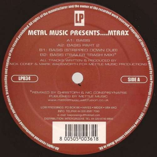 Cover Metal Music Presents M Trax - Basis (12) Schallplatten Ankauf