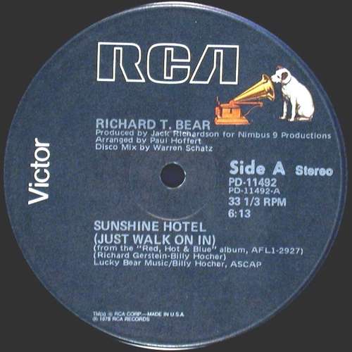 Cover Richard T. Bear - Sunshine Hotel (Just Walk On In) (12) Schallplatten Ankauf