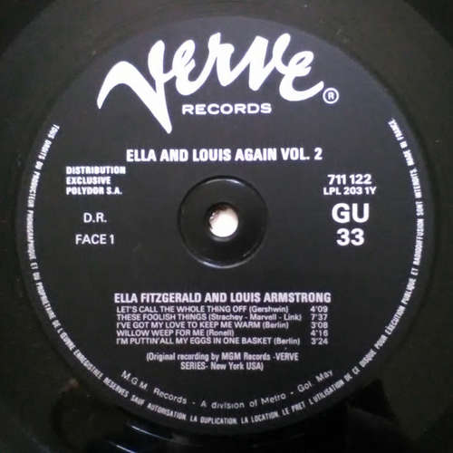 Ella Fitzgerald And Louis Armstrong Ella And Louis Again Vol. 2 (LP