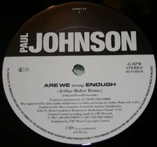 Cover Paul Johnson (2) - Are We Strong Enough (12) Schallplatten Ankauf