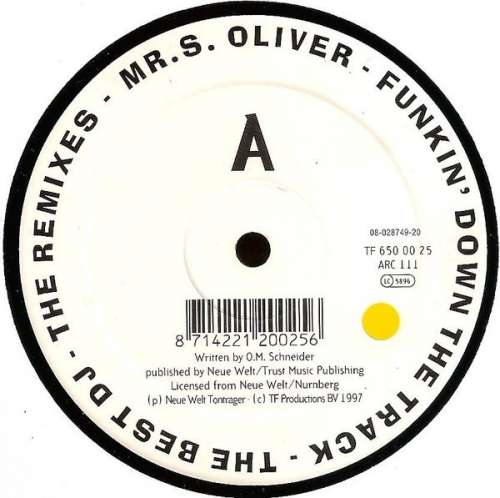 Cover Mr. S. Oliver - Funkin' Down The Track / The Best DJ (Remixes) (12) Schallplatten Ankauf