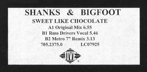 Cover Shanks & Bigfoot - Sweet Like Chocolate (12, W/Lbl) Schallplatten Ankauf