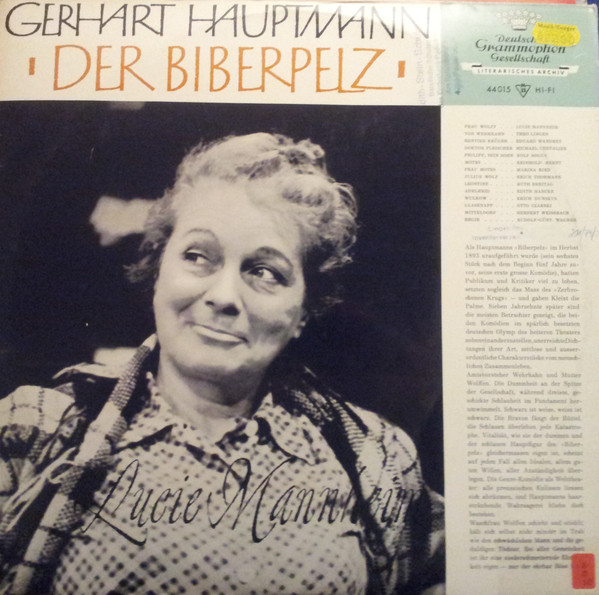 Cover Gerhart Hauptmann, Lucie Mannheim, Theo Lingen - Der Biberpelz (LP, Mono) Schallplatten Ankauf
