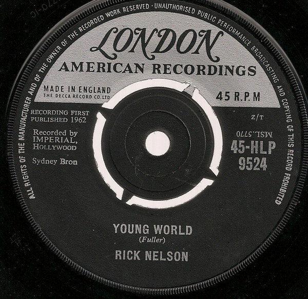 Cover Rick Nelson* - Young World / Summertime (7) Schallplatten Ankauf