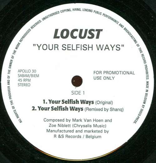 Cover Locust - Your Selfish Ways (12, Promo) Schallplatten Ankauf