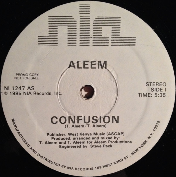 Cover Aleem With Leroy Burgess - Confusion (12, Promo) Schallplatten Ankauf