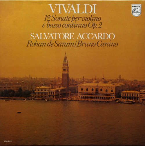 Cover Vivaldi* - Salvatore Accardo, Rohan de Saram, Bruno Canino - 12 Sonate Per Violini E Basso Continuo Op.2 (3xLP, Box) Schallplatten Ankauf