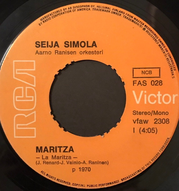 Bild Seija Simola - Maritza (7, Single) Schallplatten Ankauf