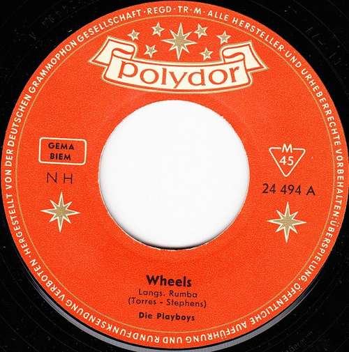 Cover Die Playboys - Wheels (7, Single, Mono) Schallplatten Ankauf