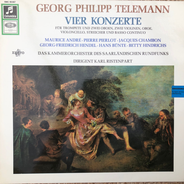 Cover G.P. Telemann* - Orchestre de Chambre de la Radiodiffusion Sarroise*, Karl Ristenpart - Vier Konzerte (LP, Mono) Schallplatten Ankauf