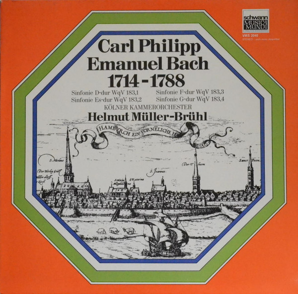 Cover Carl Philipp Emanuel Bach / Helmut Müller-Brühl, Kölner Kammerorchester - Vier Orchester-Sinfonien Wq 183 (LP) Schallplatten Ankauf
