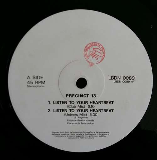 Cover Precinct 13 (2) - Listen To Your Heartbeat (12) Schallplatten Ankauf
