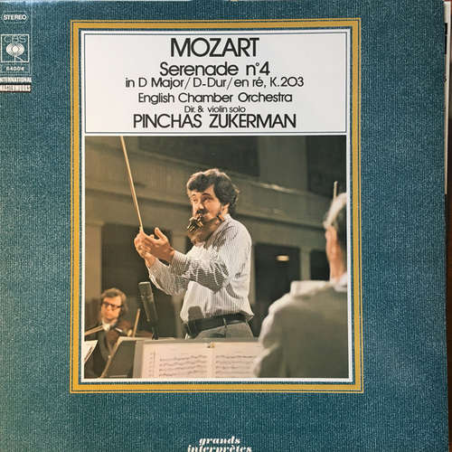 Cover Wolfgang Amadeus Mozart, Pinchas Zukerman, English Chamber Orchestra - Serenade N° 4 In D Major / D-Dur / En Ré, K.203 (LP, Album) Schallplatten Ankauf