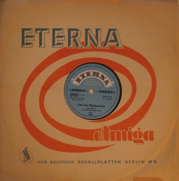 Cover Ernst Busch, Helene Weigel - Lied Des Pfeifenpieter / Lied Von Der Großen Kapitulation (Shellac, 10) Schallplatten Ankauf