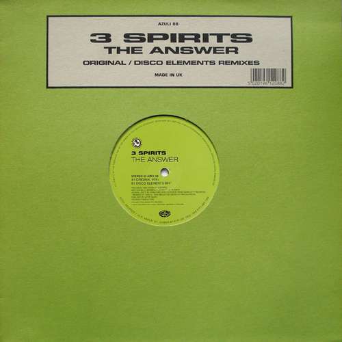 Cover 3 Spirits - The Answer (Original / Disco Elements Remixes) (12) Schallplatten Ankauf