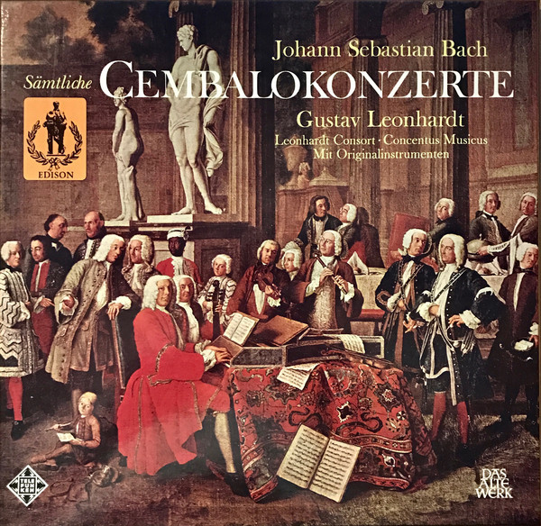Cover Johann Sebastian Bach — Gustav Leonhardt - Leonhardt Consort* · Concentus Musicus* - Sämtliche Cembalo-Konzerte (Mit Originalinstrumenten) (5xLP, RE + Box) Schallplatten Ankauf