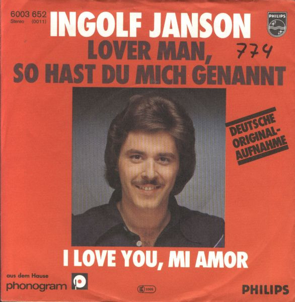 Cover Ingolf Janson - Lover Man, So Hast Du Mich Genannt (7, Single) Schallplatten Ankauf