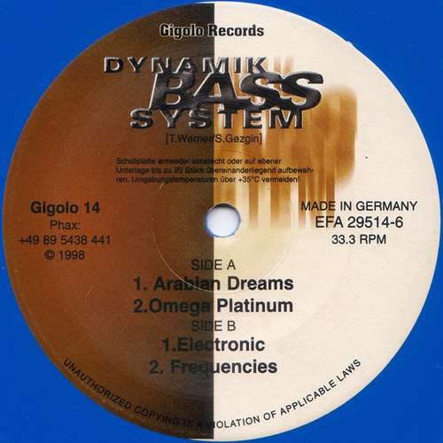 Cover Dynamik Bass System - Arabian Dreams (12, Blu) Schallplatten Ankauf