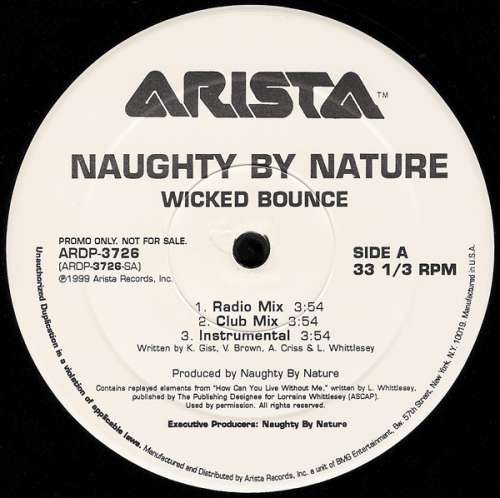 Cover Naughty By Nature - Wicked Bounce / The Blues (12, Promo) Schallplatten Ankauf