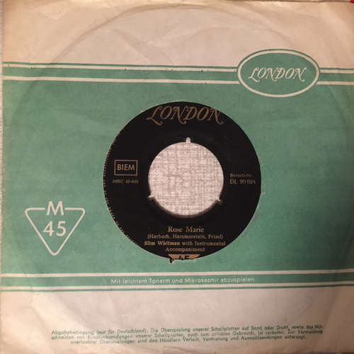 Cover Slim Whitman - Rose Marie / Indian Love Call (7) Schallplatten Ankauf
